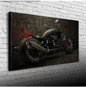 Resim Siyah Naked Spor Motosiklet Kanvas Tablo 60 X 120 