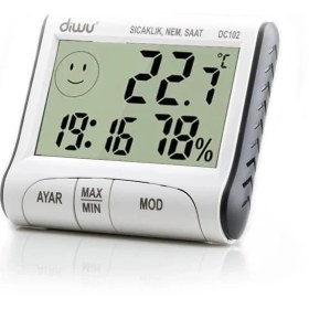 Resim Xnews DC102 Iç Mekan Termometre Nem Ölçer Saat 