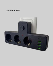 Resim doremodam Ev ve Ofis İçin Akıllı Çoklu Priz 7 Girişli - Lisinya 