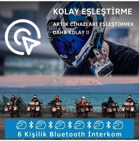 Resim Nukro M2 Bluetooth İnterkom Siyah 