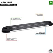 Resim Renault Express Uyumlu Newline Krom Yan Basamak 203 Cm 2021 Üzeri 