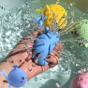 Resim Hareketli Kollu ve Sıçratma Fonksiyonlu Etkileşimli Yunus Su Oyuncak - Hassas Duyusal Banyo, Havuz, Plaj, Bathtub İçin Sevimli Deniz Hayvanı Şeklindeki Top, İfade Dolu Gözlerle Erkek & Kız Çocukları İçin Doğum Günü ya da Noel Hediyesi (Pembe, Yeşil, Mavi, Sarı), Su Oyun Ekipmanları,Yüzen Banyo Hayvanları 