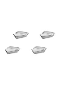 Resim Tereyağlık Kahvaltılık Cam Saklama Kabı 4'lü Set 97711 Şeffaf 