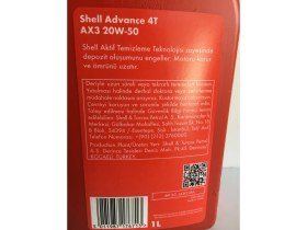 Resim Alkan MB Shell Yağ 20/50 Advance 4t Ax3 Mineral 1 L Motosiklet Yağı 