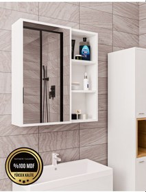Resim Dalin Tek Kapak Aynalı Banyo Dolabı Beyaz 