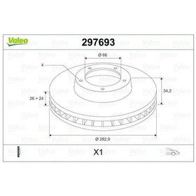 Resim Valeo 297693 - Ön Fren Aynası Corsa F-crosland X-mokka E-partner 
