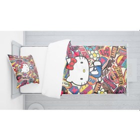 Resim Kitty Renkli Çocuk Nevresim Takımı 