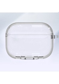 Resim Apple Uyumlu AirPods Pro 2 Kılıf Şeffaf Sert Silikon Kancalı İp Sf16 