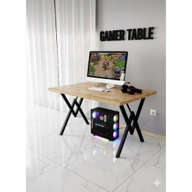 Resim Modülare Profesyonel Oyuncu Masası Siyah Bilgisayar Çalışma Masası 120 cm Gamer Table 