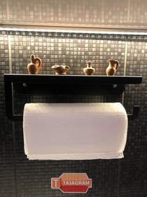 Resim TASAGRAM Rulo Kağıt Havluluk Peçetelik Banyo Düzenleyici Siyah Kağıt Havluluk 