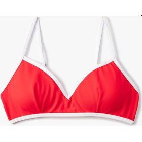 Resim Koton Üçgen Bikini Üstü Biye Detaylı Kaplı Kırmızı 3sak10036mm 3SAK10036MM417 Kırmızı 