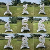 Resim 81,28 cm Dikey Beyaz Taçlı Dijital Balon - Dayanıklı Alüminyum Folyo Doğum Günü Dekoru (1-2-3-4-5-6-7-8-9-0 Rakamlı & Şenlikli Desenler: Kalpler, Taçlar, Hediyeler) Fotoğraf Çekimi Aksesuarları, Parti Süslemeleri, Temalı Etkinlikler için Dış Mekana Uygun 