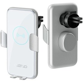 Resim V8 Otomobil Kablosuz Şarj Cihazı - Otomatik Algılama, Süper Kondansör, 360 Döner, Hızlı Şarj, Alüminyum - Gümüş 