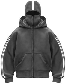 Resim DEEFWEAR Şerit Detay Balaclava Full Zip 