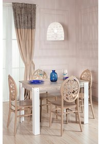 Resim Grande Ceviz / Venüs Mutfak Masa Takımı 1 Masa 4 Sandalye - Cappu Çok Renkli 