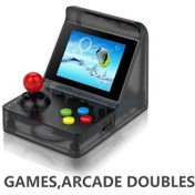 Resim Arcade Mını En Popüler 32 Bit Mini Arcade Retro Konsol El Taşınabilir Klasik Black Translucent 
