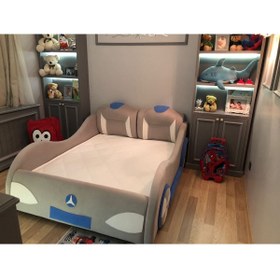 Resim Puf Bebe Montessori Serisi _yumuşacık Puf_çocuk_bebek_arabalı Yatak 120x200 Ölçüde (İÇ YATAK DAHİLDİR) 