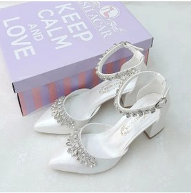 Resim ASLIACAR 6.5 Cm Topuklu Taşlı Tasarım Stiletto Gelinlik Ayakkabısı Aslı Acar 