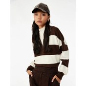 Resim Koton Viskon Karışımlı Renk Bloklu Kadın Triko Kazak 6WAL90068HT (6WAL90068HT) 