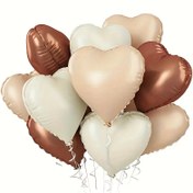 Resim 45.72 cm Kalp Folyo Balon Seti - Düğünler, Nişanlar, Sevgililer Günü, Doğum Günleri, Yıldönümleri Kutlamaları için 6 Adet Metalik Balon Alüminyum Folyo Balon Kiti 