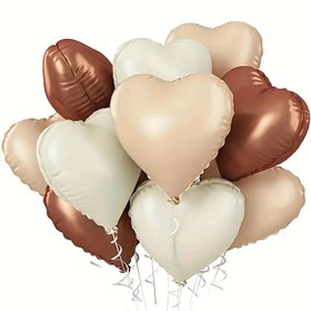 Resim 45.72 cm Kalp Folyo Balon Seti - Düğünler, Nişanlar, Sevgililer Günü, Doğum Günleri, Yıldönümleri Kutlamaları için 6 Adet Metalik Balon Alüminyum Folyo Balon Kiti 