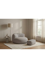 Resim PATARA HOME Mila Modell Gri Puff & Armut Koltuk 2'li Relax Koltuk 