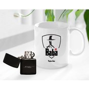 Resim Bk Gift Kişiye Özel Babalar Günü Hediyesi Baba Godfather Tasarımlı Kupa Bardak Ve Benzinli Çakmak Seti-15 