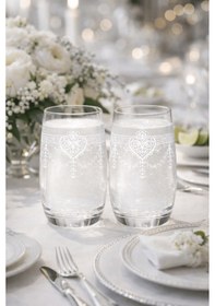 Resim Coronam Model Desenli Zarif Su & Meşrubat Bardağı 2 Li Set Beyaz 