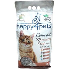 Resim Happy4Pets Marsilya Sabunlu Topaklaşan Bentonit Kedi Kumu 10 lt 