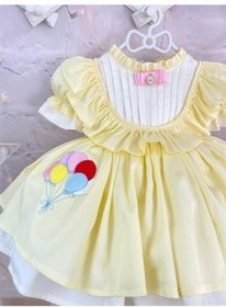 Resim H L Y Karol Tasarım Sarı Balonlu Vintage Kız Bebek Elbisesi, Özel Dikim Kız Çocuk Elbisesi, Doğum Günü Elbisesi, Fotoğraf Çekim Elbisesi, Kız Bebek Hediyesi, 0-12 Yaşa Uygun Sarı 