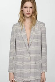 Resim Mango Markalı Kareli Blazer Ceket 