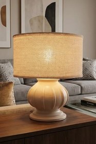 Resim Glowin Kumaş Başlıklı Modern Abajur 