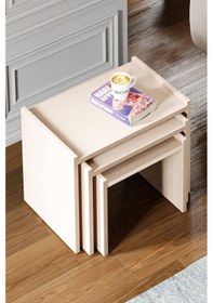 Resim Zg4 3'lü Zigon Sehpa - Bej Zg4 - Bej 