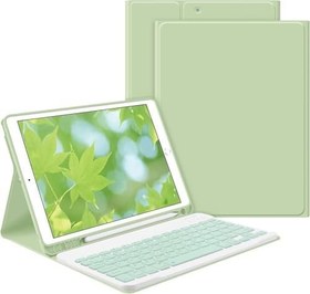 Resim Samsung Galaxy Tab S9 FE / S9 Kılıf Kablosuz Klavyeli Kılıf Mobax Türkçe X510 X516 X710 X716 X718 Açık Yeşil 