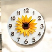 Resim Çiçek Renkli Baskı Desenli Sayılı Hediyelik Ahşap Sessiz Tablo Duvar Saati 52 Renkli 