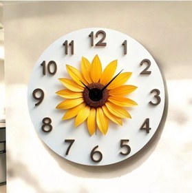 Resim Çiçek Renkli Baskı Desenli Sayılı Hediyelik Ahşap Sessiz Tablo Duvar Saati 52 Renkli 