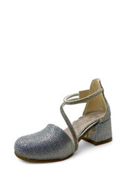 Resim Tuğba Ortopedi 773 Kız Çocuk Okul Öncesi Gümüş Simli Taşlı Topuklu Abiye Ayakkabı 