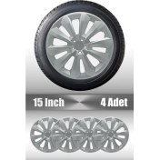 Resim Fiat Palio Albea Linea 15" Inç Uyumlu 4 Adet 1 Takım Gri Kırılmaz Esnek Jant Kapağı 019 