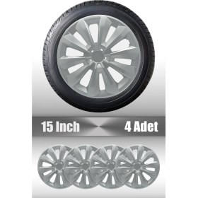 Resim Fiat Palio Albea Linea 15" Inç Uyumlu 4 Adet 1 Takım Gri Kırılmaz Esnek Jant Kapağı 019 