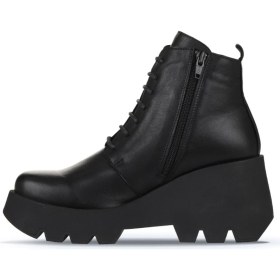 Resim Bueno Shoes Siyah Deri Kadın Dolgu Topuklu Bot 01WZ8402 01WZ8402 