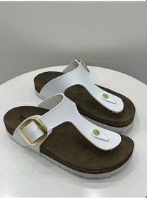 Resim Gema Kadın Parmak Arası Beyaz Terlik Yeni Sezon Beyaz 