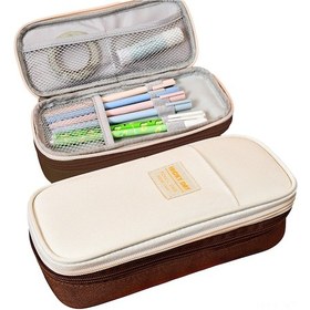 Resim Yaozixa Büyük Kapasiteli Dayanıklı Kalem Kutusu, Kolay Temizlenebilir Ve Çok Katmanlı Cep Organizatörü, Okul Ve Ofis İçin İdeal. 