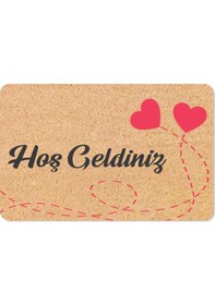 Resim Hoş Geldiniz Yazılır Coco Görünümlü Dekoratif Dış Kapı Önü Ve Iç Mekan Paspası Krem 