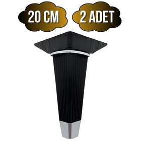 Resim İrem Siyah Krom 20cm Plastik Ayak Mobilya Masa Ve Dolap Ayağı 20cm Siyah - Krom 2 Adet Siyah 