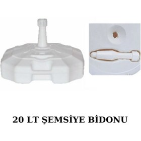 Resim AKAY TİCARET Plaj Şemsiye Bidonu 20 Lt Beyaz 