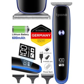 Resim Ipone X-Man Dijital Göstergeli Sakal Ense Lazer Öncesi Tüm Vücut Tüy Alma Tıraş Makinesi X-Man Tıraş 