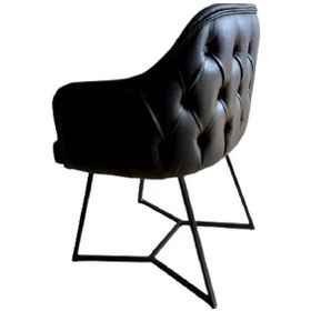 Resim Tekli Bekleme Koltuğu Kapitoneli Siyah 