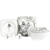 Resim Korkmaz Bone Collection 60 Parça Kare Yemek Takımı A8462 