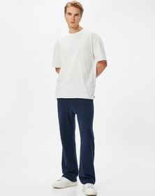 Resim Koton Oversize Eşofman Altı Beli Bağcıklı Bol Paça Cep Detaylı Lacivert 4sam40043mk 4SAM40043MK705 Lacivert 