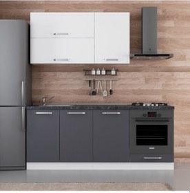 Resim Minar 200 Cm Mutfak Dolabı Beyaz Antrasit 200-a6 